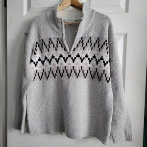 3/4 Zip Cozy Mock Neck Sweater
